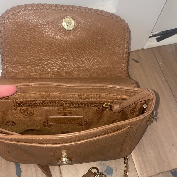 Tory Burch Bags Tory Burch Tan Leather Mini Marion Crossbody Bag